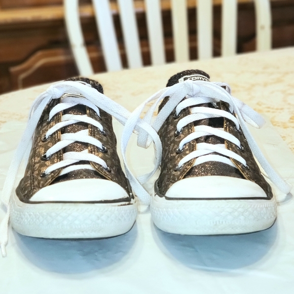 Bronze shiny Converse All Stars size 5.5 - Picture 2 of 6